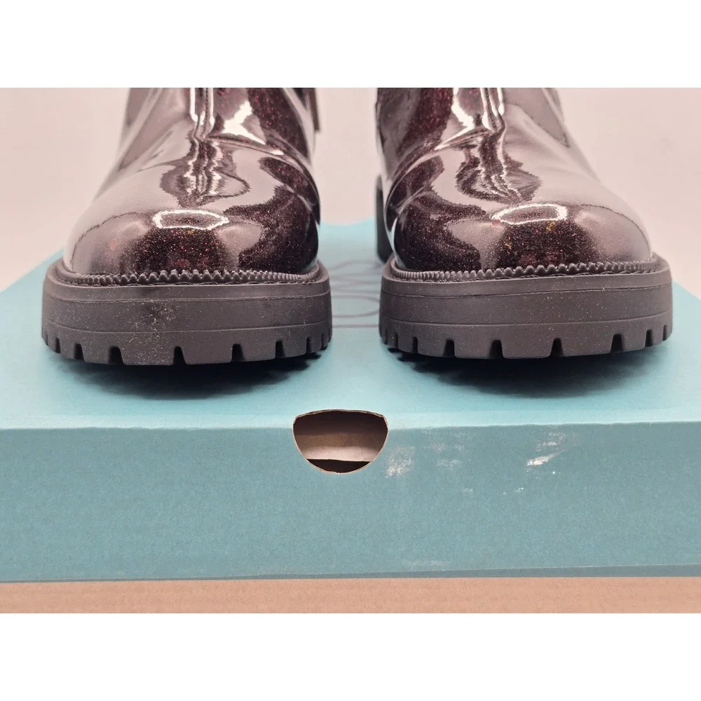 NEW TOMS‎ Bennet Boot blackberry confetti coated glitter Kids Girls Sz 4.5